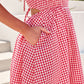 Gingham Open Back Maxi Dress - Red OMFORT