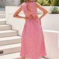 Gingham Open Back Maxi Dress - Red OMFORT