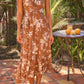 Honey Meadow Sweetheart Midi Dress - Brown OMFORT