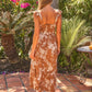 Honey Meadow Sweetheart Midi Dress - Brown OMFORT