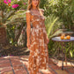 Honey Meadow Sweetheart Midi Dress - Brown OMFORT