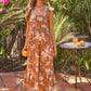 Honey Meadow Sweetheart Midi Dress - Brown OMFORT