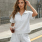 SOLACE  Heather Grey Quarter Zip Top Soft Jersey Relaxed Regular Shorts Set?
