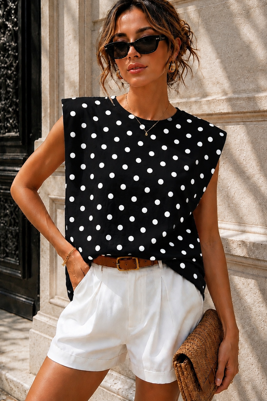 Jolene Black Polka Dot T Shirt OMFORT