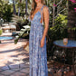 Maribel Blue Print Maxi Dress OMFORT