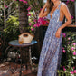 Maribel Blue Print Maxi Dress OMFORT