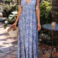 Maribel Blue Print Maxi Dress OMFORT