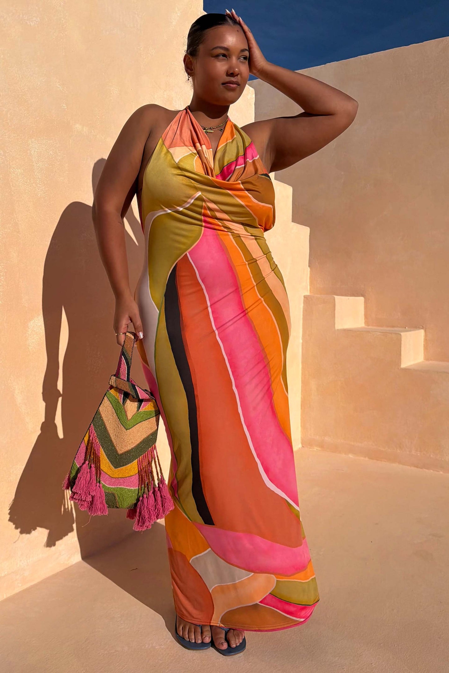 Multi Abstract Sabine Dress OMFORT