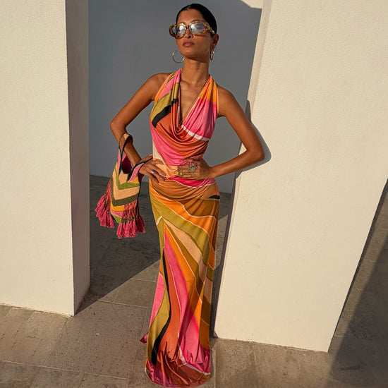 Multi Abstract Sabine Dress OMFORT