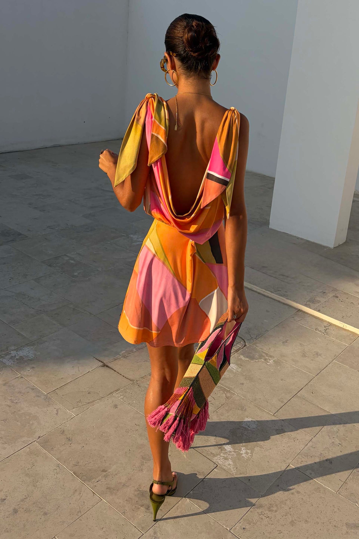 Green Abstract Leila Mini Dress OMFORT