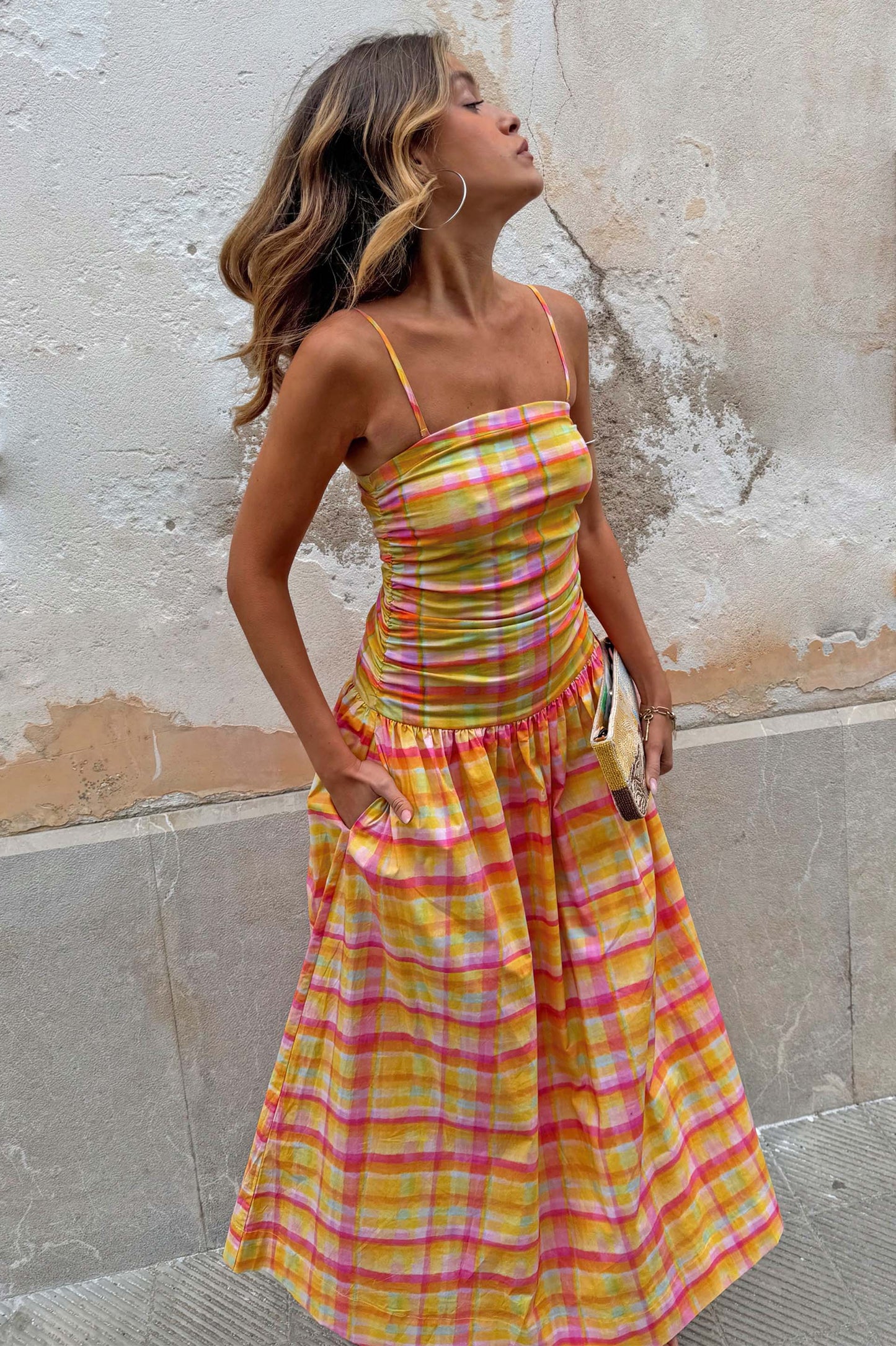 Check Lola Mid-axi Dress OMFORT