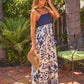 Palm Beaded Strap Maxi Dress - Navy OMFORT