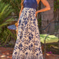 Palm Beaded Strap Maxi Dress - Navy OMFORT