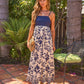 Palm Beaded Strap Maxi Dress - Navy OMFORT