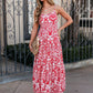 Palm Embers Tiered Maxi Dress with Straps OMFORT