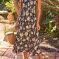 Palm Shade Floral Midi Dress - Black OMFORT