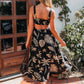 Paloma Black Tropical Print Midi Dress OMFORT