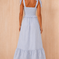 Parker Blue and White Striped Maxi Dress OMFORT