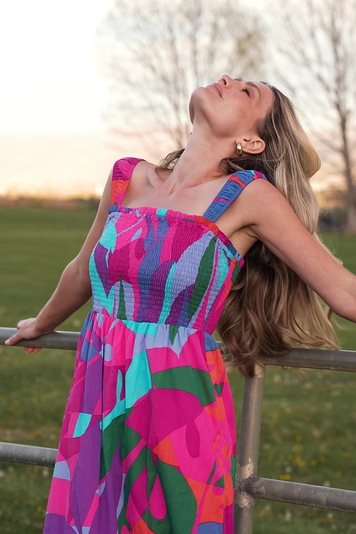 Cruz Smocked Midi Dress