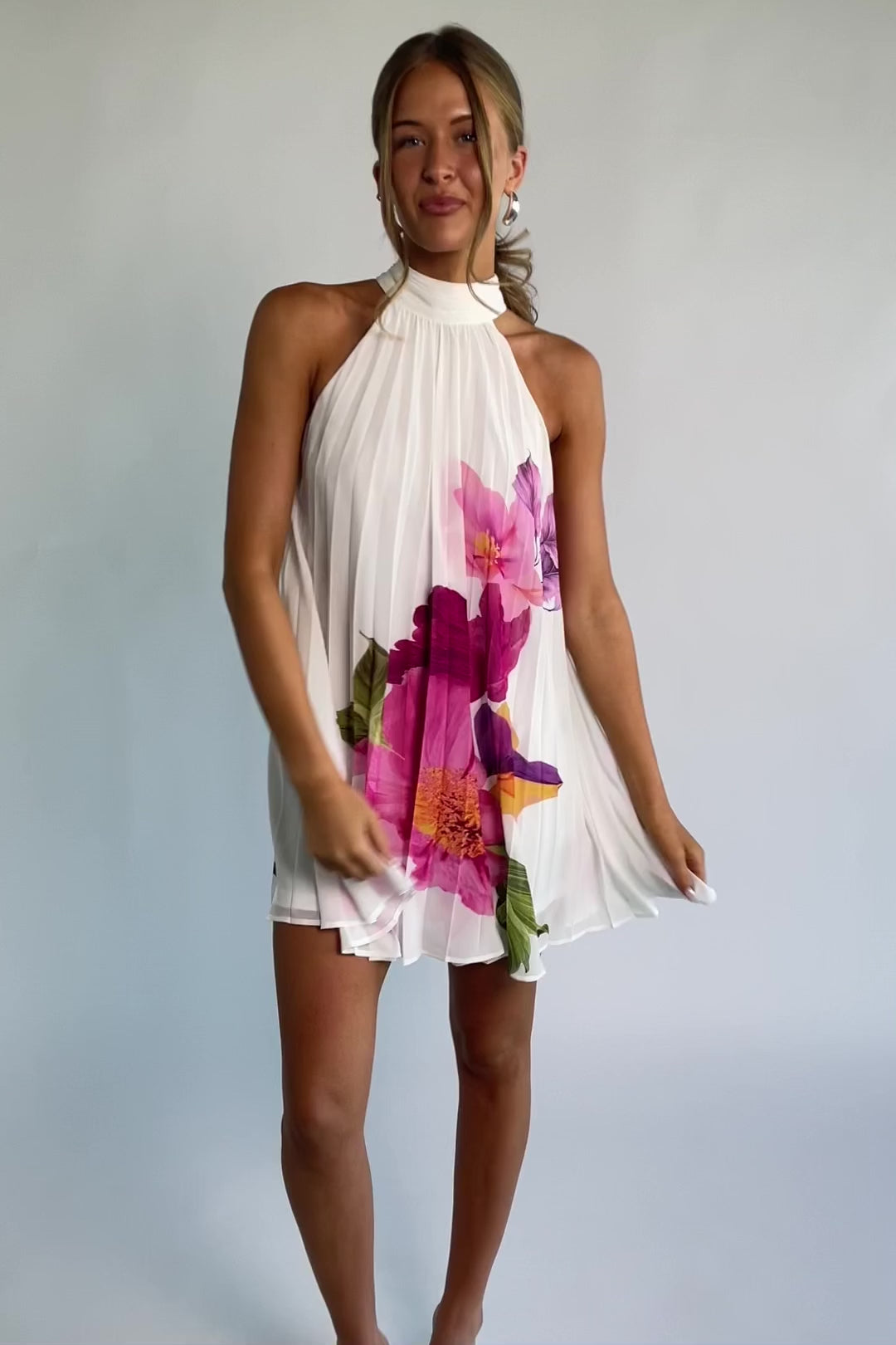 Ravello Pleated Short Dress