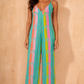 Priscilla Turquoise Cotton Printed Jumpsuit OMFORT