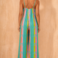 Priscilla Turquoise Cotton Printed Jumpsuit OMFORT