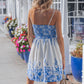 Riviera Garden Smocked Mini Dress - Blue OMFORT