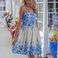 Riviera Garden Smocked Mini Dress - Blue OMFORT