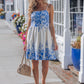 Riviera Garden Smocked Mini Dress - Blue OMFORT