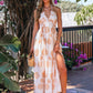 Solea Blush Print Halter Maxi Dress OMFORT