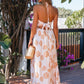 Solea Blush Print Halter Maxi Dress OMFORT
