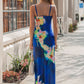 Steve Madden Blue Atara Print Slip Maxi Dress OMFORT