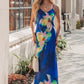 Steve Madden Blue Atara Print Slip Maxi Dress OMFORT