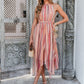 Steve Madden Dalina Pink Halter Midi Dress OMFORT