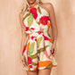 Tia Floral Print Racer Neck Playsuit OMFORT